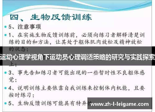 运动心理学视角下运动员心理调适策略的研究与实践探索